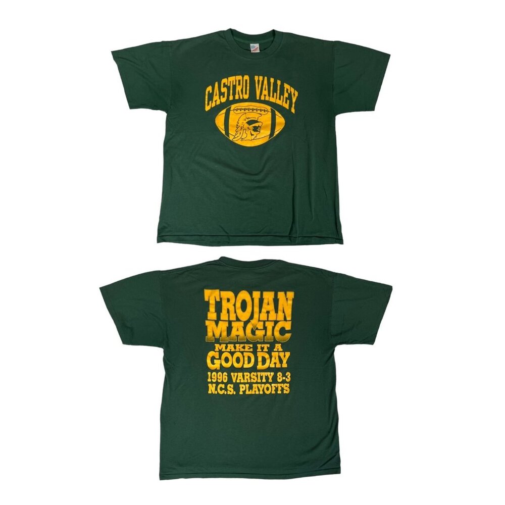 Vintage Castro Valley California Trojans T-Shirt Size XL Single Stitch 90s